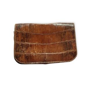 Vintage Late 1940s - 50s Genuine Crocodile Convertible Clutch Handbag